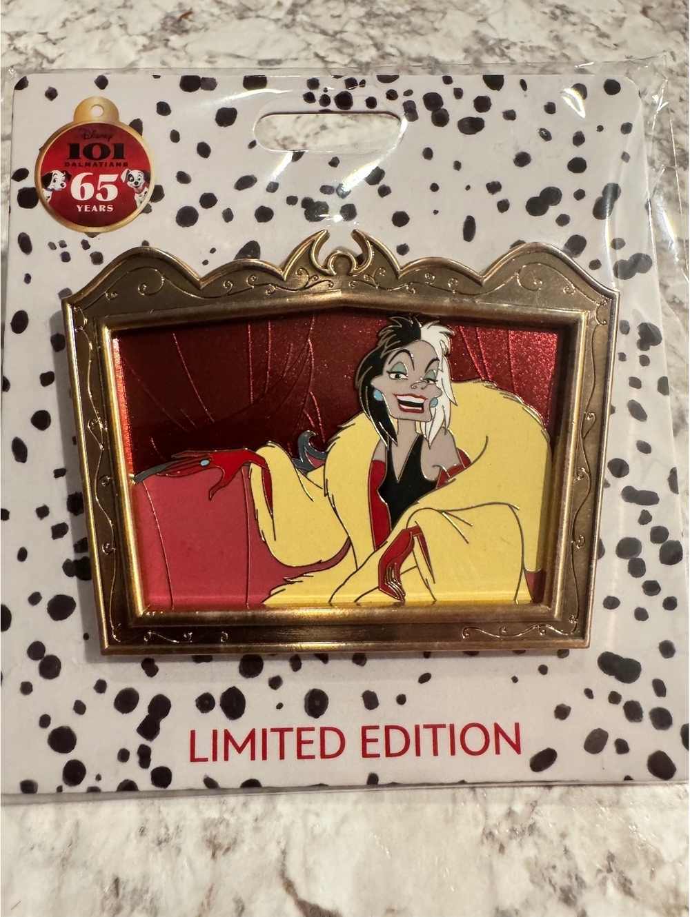 WDI MOG 65th Anniversary 101 Dalmatians Cruella de Vil LE 300 Pin